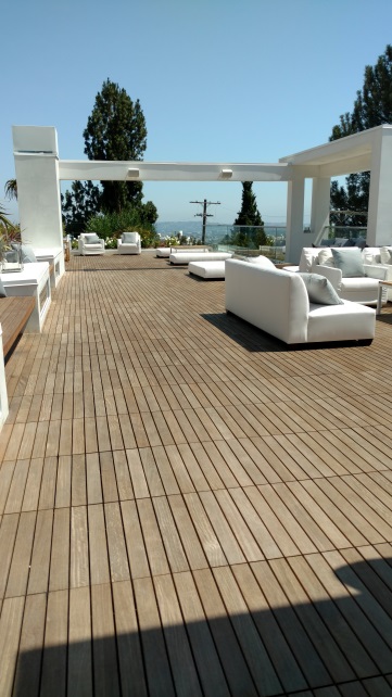 Wooden rooftop deck